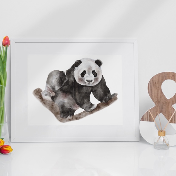 Watercolor Panda Portrait Wall Art Print Poster Unframed - Picture 4 of 16